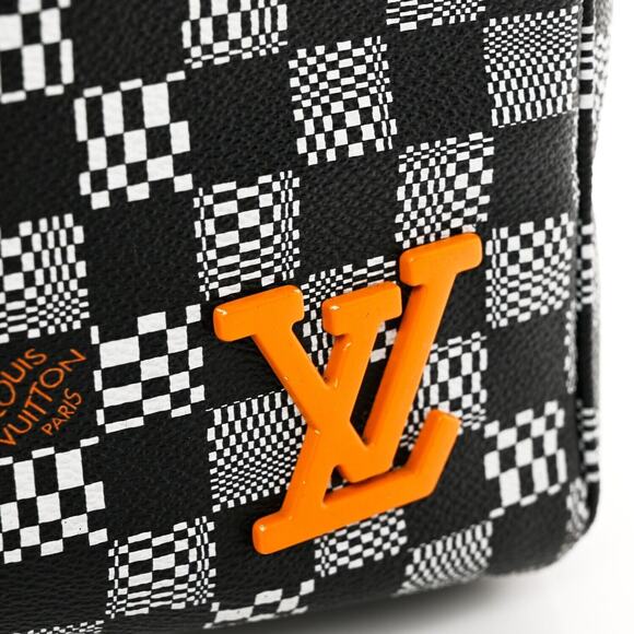 Louis Vuitton Distorted Damier Black White Orange Logo Pocket Organizer Wallet - Picture 3 of 8